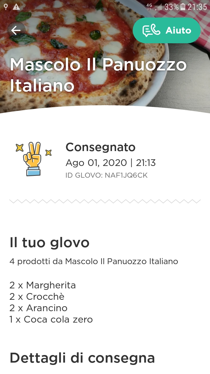 glovo mascolo pizzeria via vicinale cupa cintia